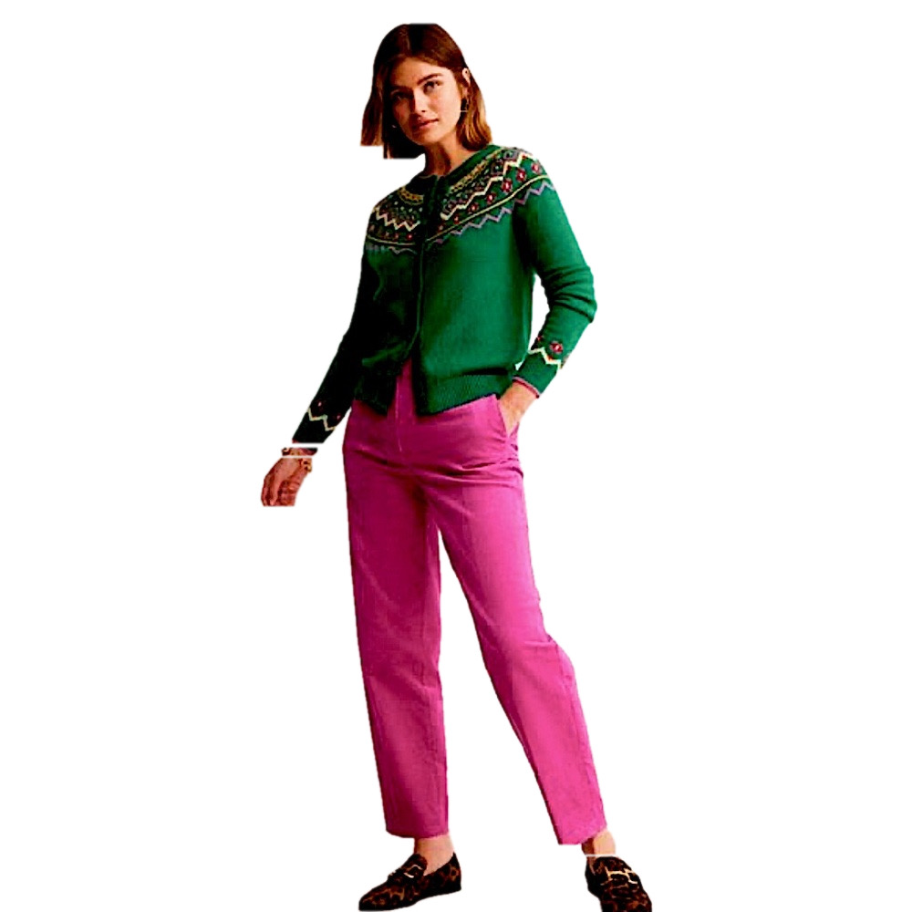 Boden Pink corduroy Cropped Pants fuchsia slacks dress